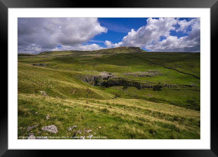 Yorkshire's Charming Penyghent Panorama Framed Mounted Print by Michael Shannon