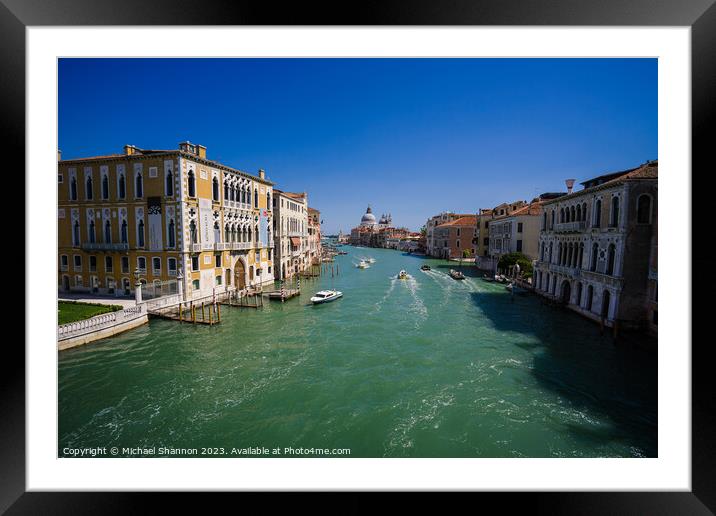 View from the Accademia Bridge in Venice Framed Mounted Print by Michael Shannon