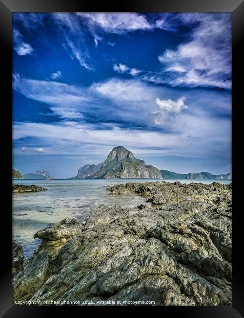 The stunning scenery of Bacuit Bay in El Nido, Pal Framed Print by Michael Shannon
