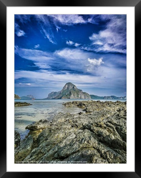 The stunning scenery of Bacuit Bay in El Nido, Pal Framed Mounted Print by Michael Shannon