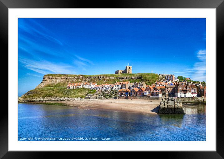 Whitby, North Yorkshire - The Old Town and Harbour Framed Mounted Print by Michael Shannon