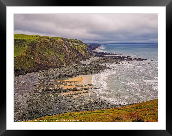 Duckpool Beach, Cornwall Framed Mounted Print by Michael Shannon
