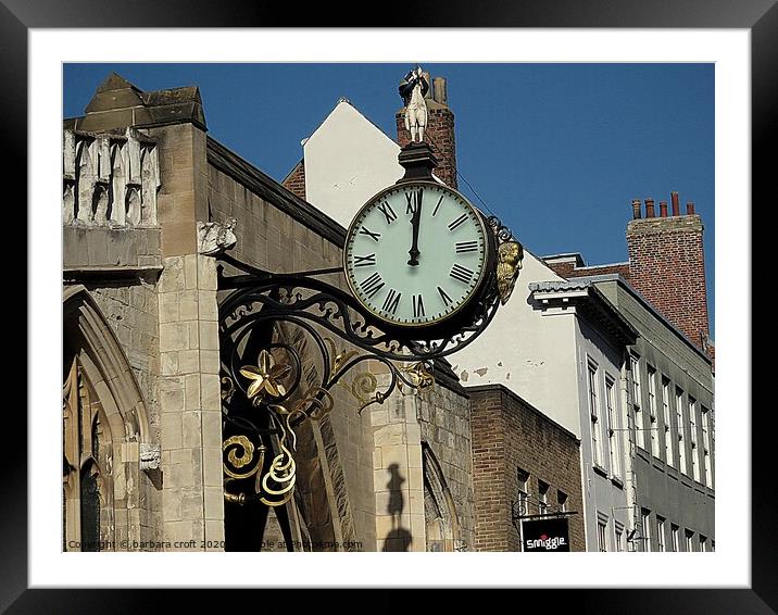 THE CLOCK ON THE WALL Framed Mounted Print by barbara croft