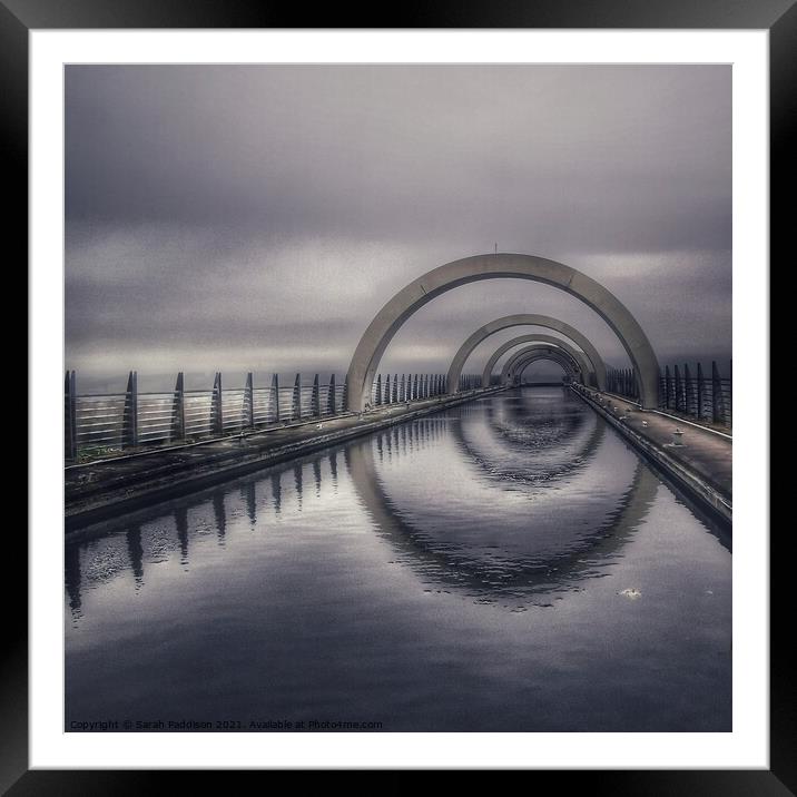Falkirk Wheel in the mist Framed Mounted Print by Sarah Paddison
