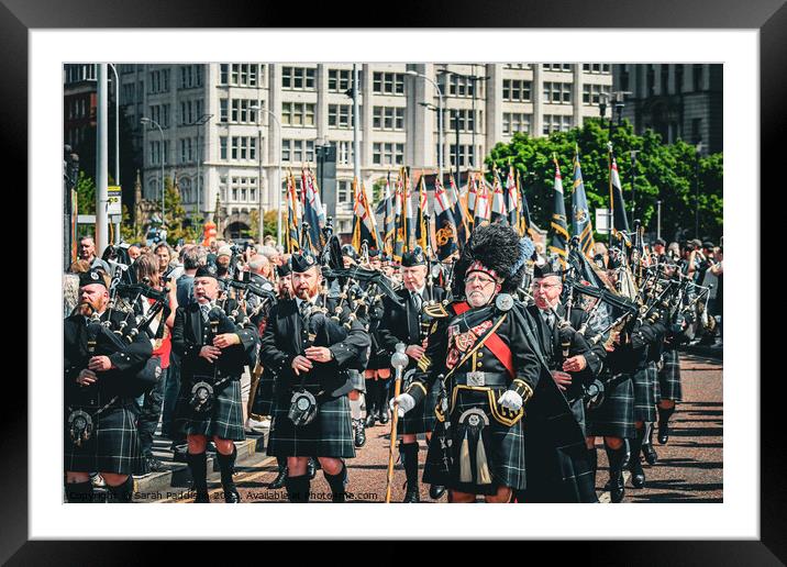 Scottish Pipers during a parade Framed Mounted Print by Sarah Paddison