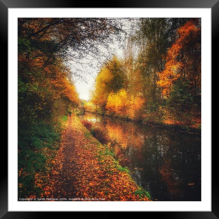 View from Stalybridge down the Huddersfield Canal Framed Mounted Print by Sarah Paddison