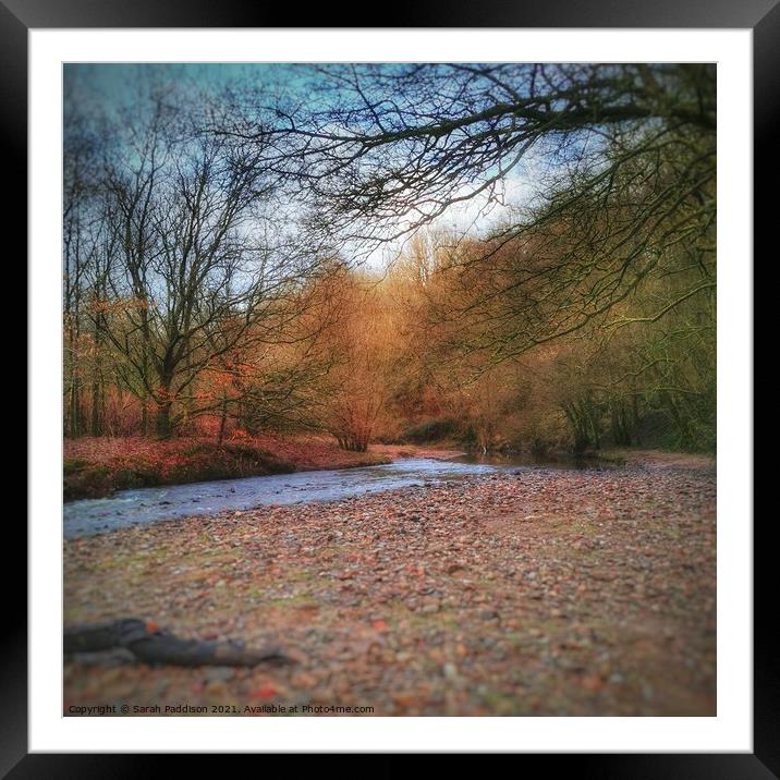 Autum view of a Beach and River Framed Mounted Print by Sarah Paddison