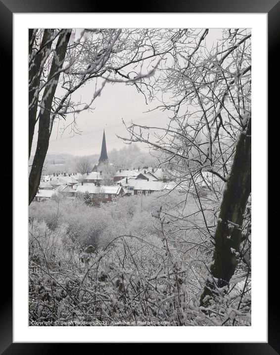 St James Church Millbrook in the snow Framed Mounted Print by Sarah Paddison