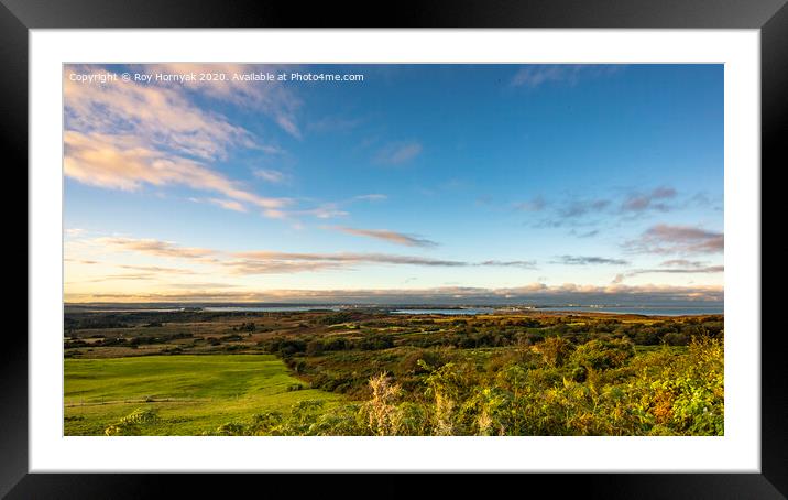 a view of studland, poole harbour, and bournemouth bay from studland Framed Mounted Print by Roy Hornyak