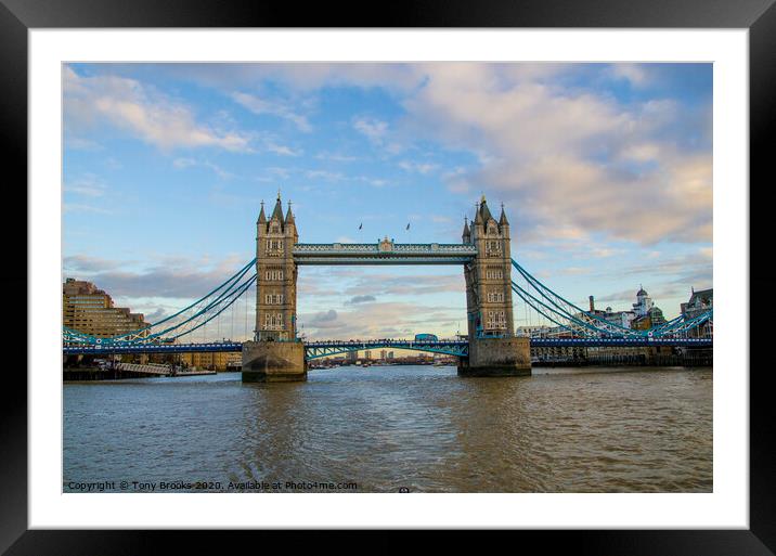 Tower Bridge Framed Mounted Print by Tony Brooks