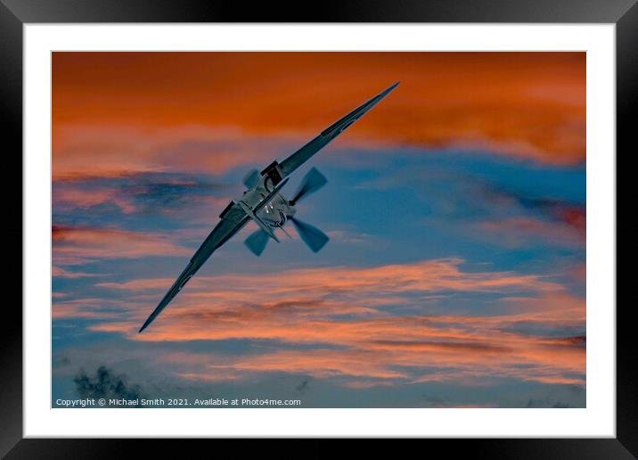Colourful Spitfire Framed Mounted Print by Michael Smith