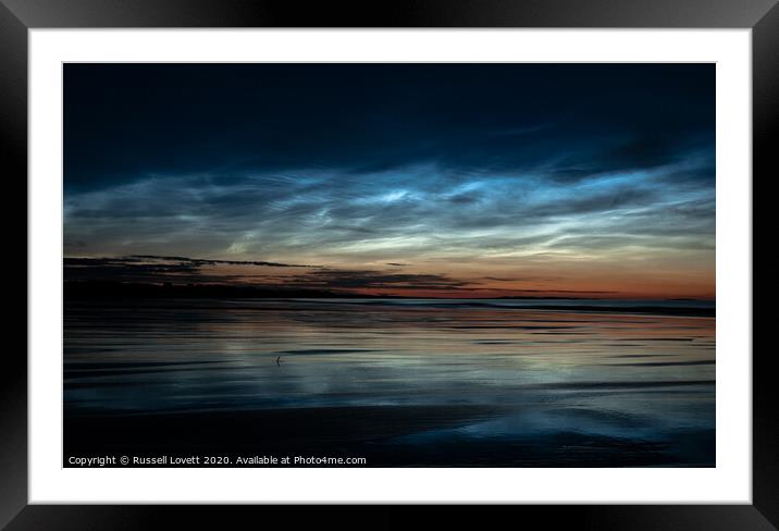 Northumberland noctilucent clouds Framed Mounted Print by Russell Lovett
