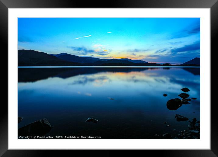 Derwent Water Framed Mounted Print by David Wilson