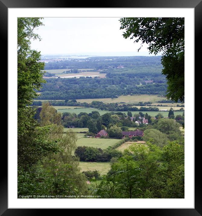 View across Kent (England) Framed Mounted Print by Sheila Eames