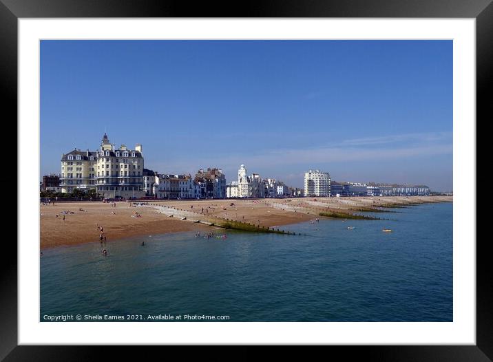 Eastbourne beachfront and hotels Framed Mounted Print by Sheila Eames