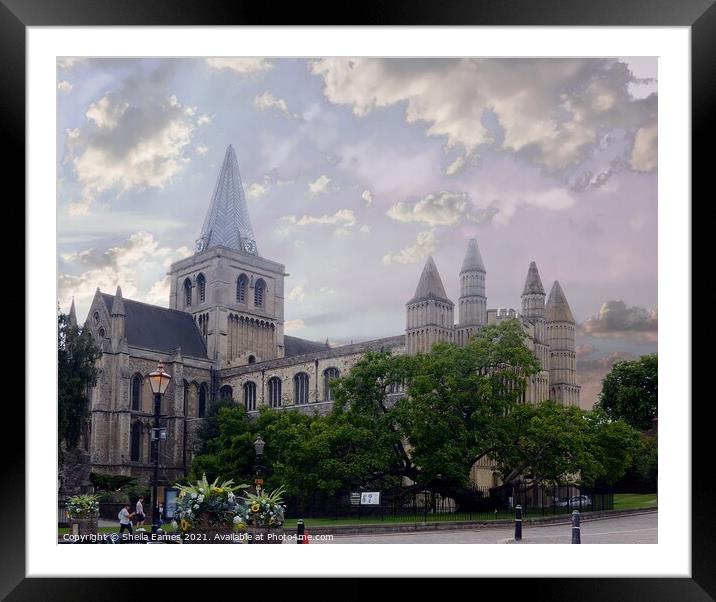 Rochester Cathedral, in, Kent Framed Mounted Print by Sheila Eames