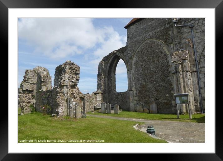 St. Thomas Church and Ruins in Winchelsea, Sussex, England Framed Mounted Print by Sheila Eames
