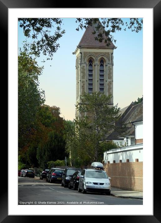 Anglican Church Tower in East Sheen, Surrey Framed Mounted Print by Sheila Eames