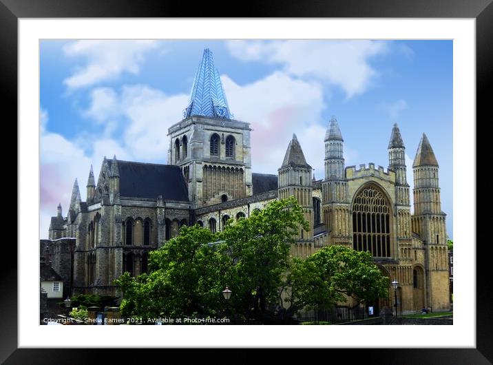 Rochester Cathedral, Kent Framed Mounted Print by Sheila Eames