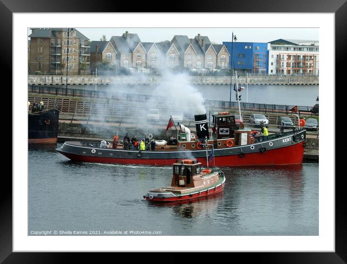 Steam Up, Historic Ships at Work Framed Mounted Print by Sheila Eames
