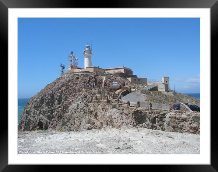 Lighthouse as Las Sirenas, Spain Framed Mounted Print by Sheila Eames