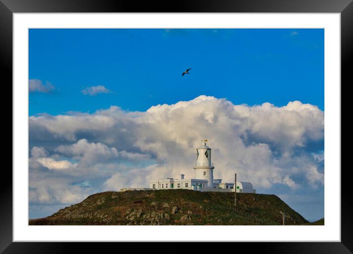 Strumble Head Lighthouse in Wales Framed Mounted Print by Jonathan Moulton