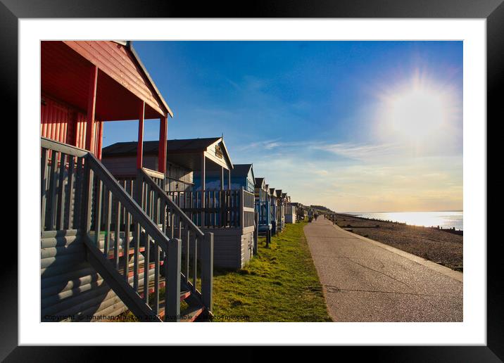 Beach huts in Whitstable Framed Mounted Print by Jonathan Moulton