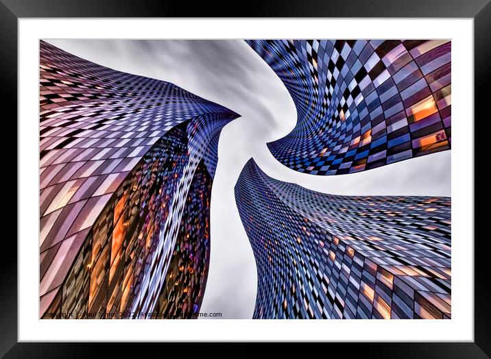 Manchester Abstract of Deansgate Towers Framed Mounted Print by Paul James