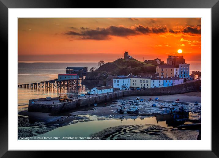 A stunning Tenby sunrise Framed Mounted Print by Paul James
