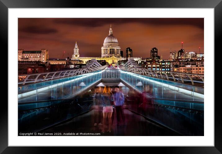 Under the Millennium Bridge, London Framed Mounted Print by Paul James