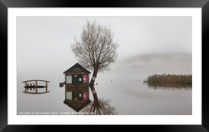 Llangorse Lake, weather for ducks Framed Mounted Print by Paul James
