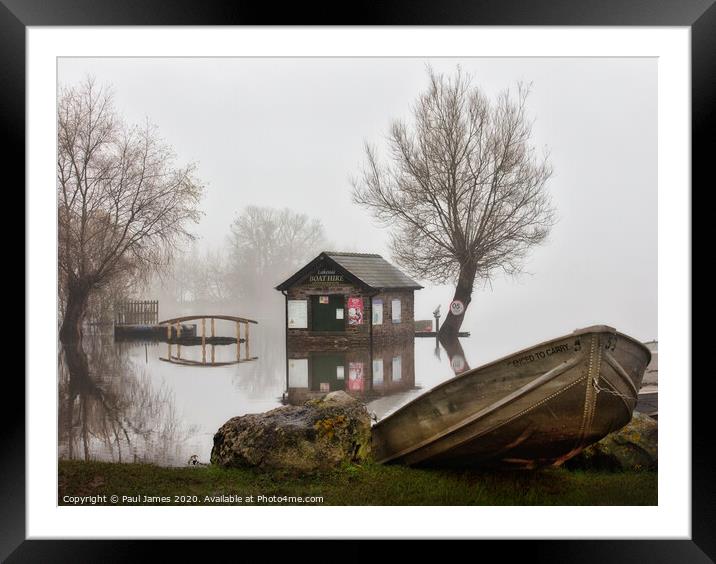 The flood at Llangorse Framed Mounted Print by Paul James
