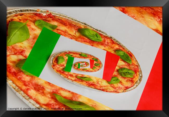 effect droste italian pizza Framed Print by daniele mattioda