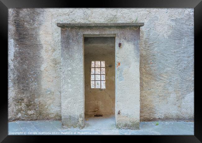the sentinel room with the window with security gr Framed Print by daniele mattioda