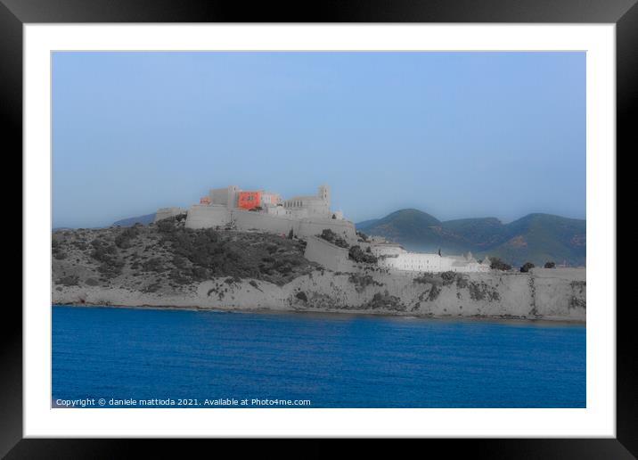 DREAMY EFFECT on  on view from the sea of old Ibiz Framed Mounted Print by daniele mattioda