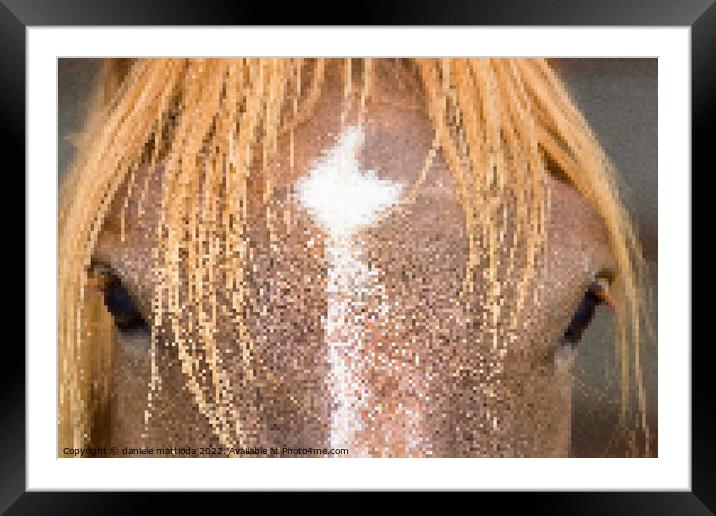 Pixel Art on the horse Framed Mounted Print by daniele mattioda
