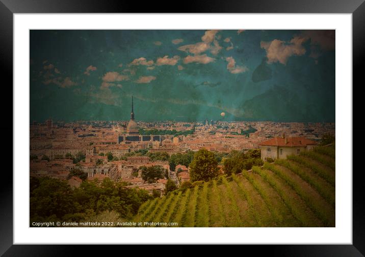 PITTORIALISM EFFECT on view of TURIN,ITALY Framed Mounted Print by daniele mattioda