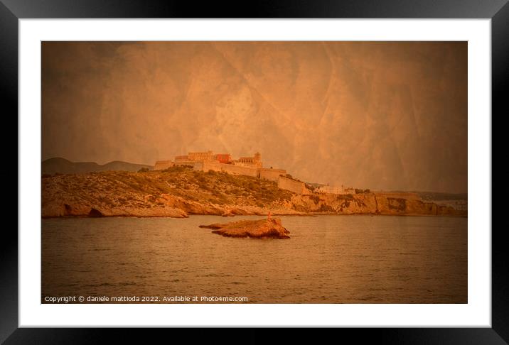 PITTORIALISM EFFECT on old IBIZA view Framed Mounted Print by daniele mattioda