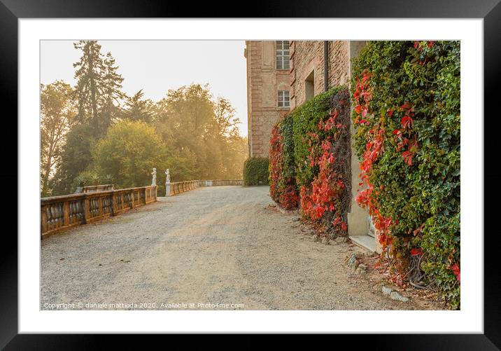 a romantic atmosphere at sunset on an autumn day Framed Mounted Print by daniele mattioda