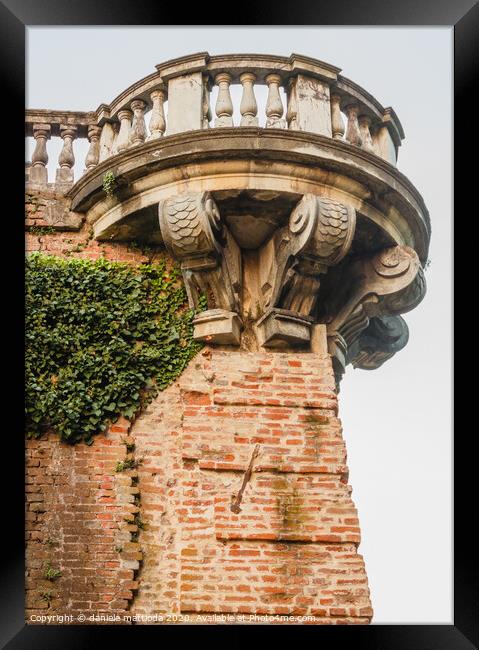 detail of a balcony of the 1700th Framed Print by daniele mattioda