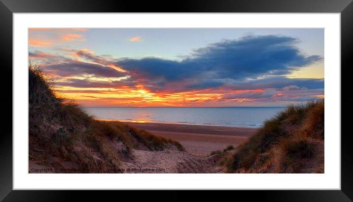 St Anne's Sand Dunes Sunset Framed Mounted Print by Michele Davis