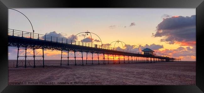 Southport Pier Sunset Framed Print by Michele Davis