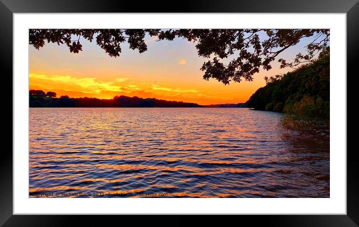 Lower Rivington Reservoir Sunset Framed Mounted Print by Michele Davis