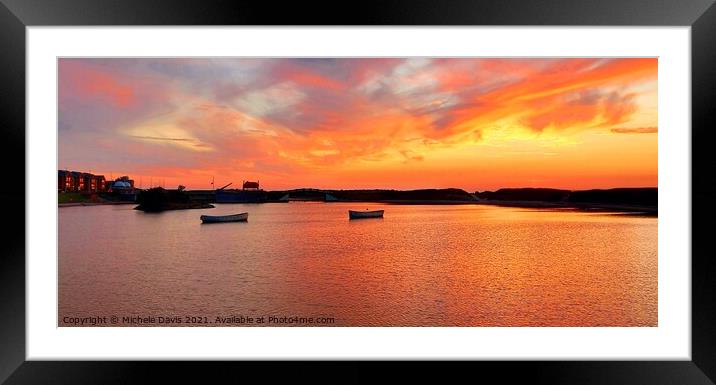 Fleetwood Boating Lake sunset Framed Mounted Print by Michele Davis