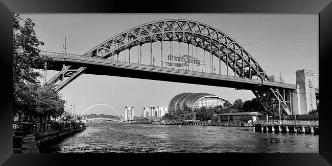 Tyne Bridges Monochrome Framed Print by Michele Davis
