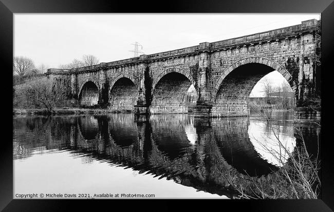 Lune Aqueduct, Lancaster (Monochrome) Framed Print by Michele Davis
