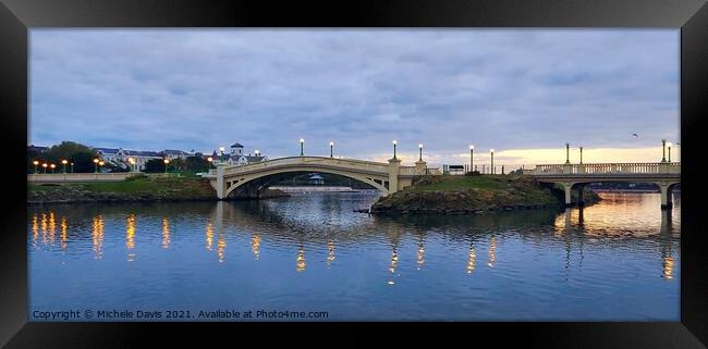 Venetian Bridge Twilight Framed Print by Michele Davis