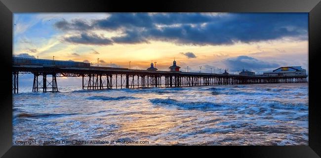 North Pier High Tide Framed Print by Michele Davis