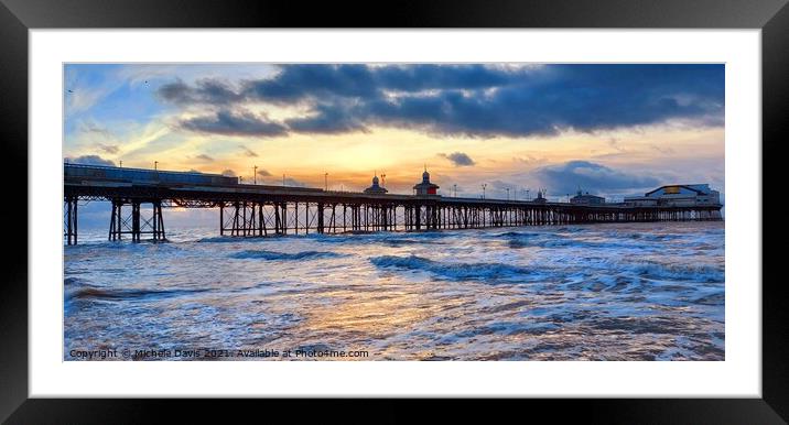 North Pier High Tide Framed Mounted Print by Michele Davis