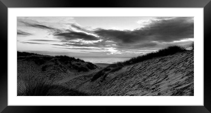 St Anne's Sand Dunes Monochrome Framed Mounted Print by Michele Davis